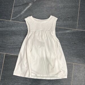 Cinq a sept white cotton smocked neck